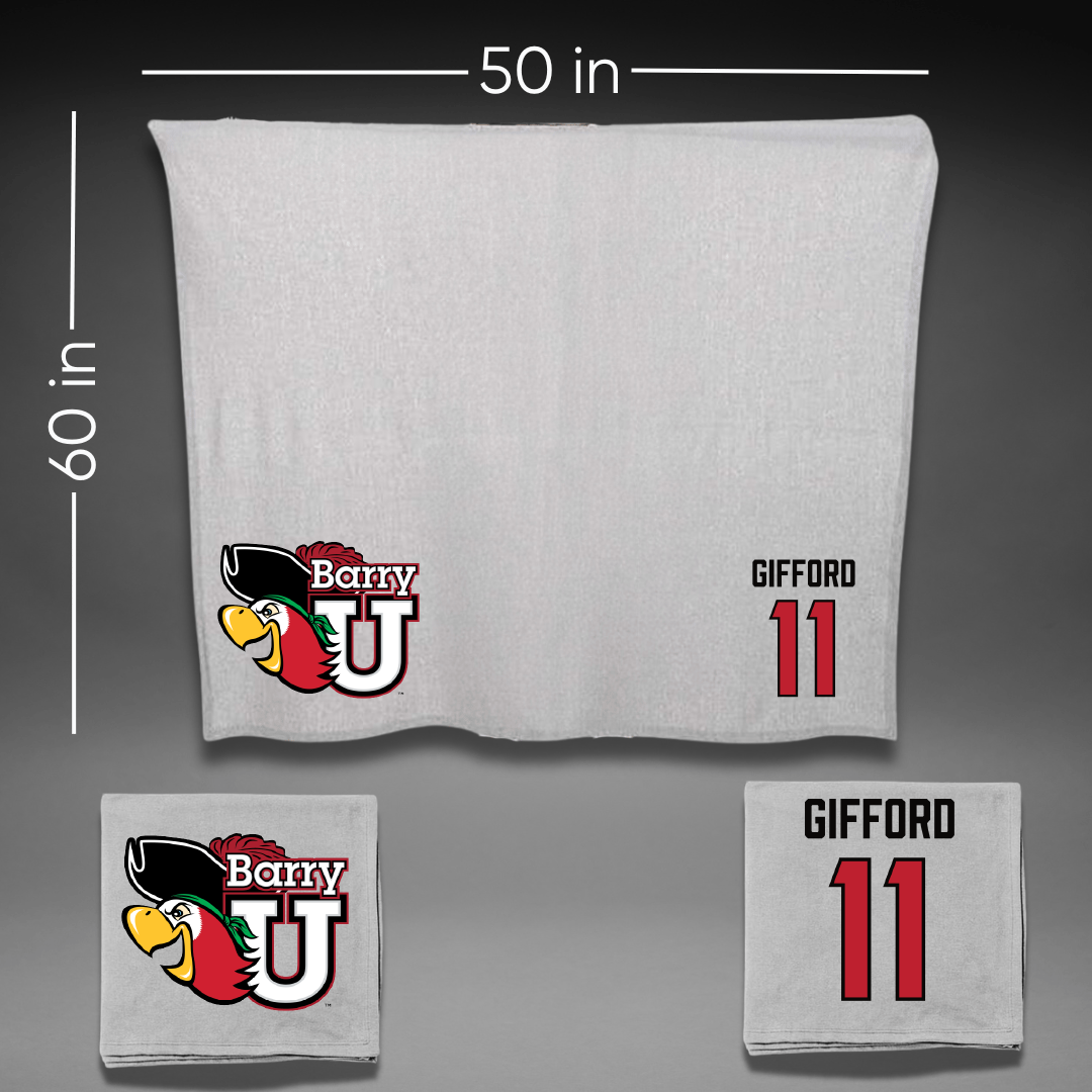 Barry University Volleyball (M) Gray Blanket - #11 Maddox Gifford