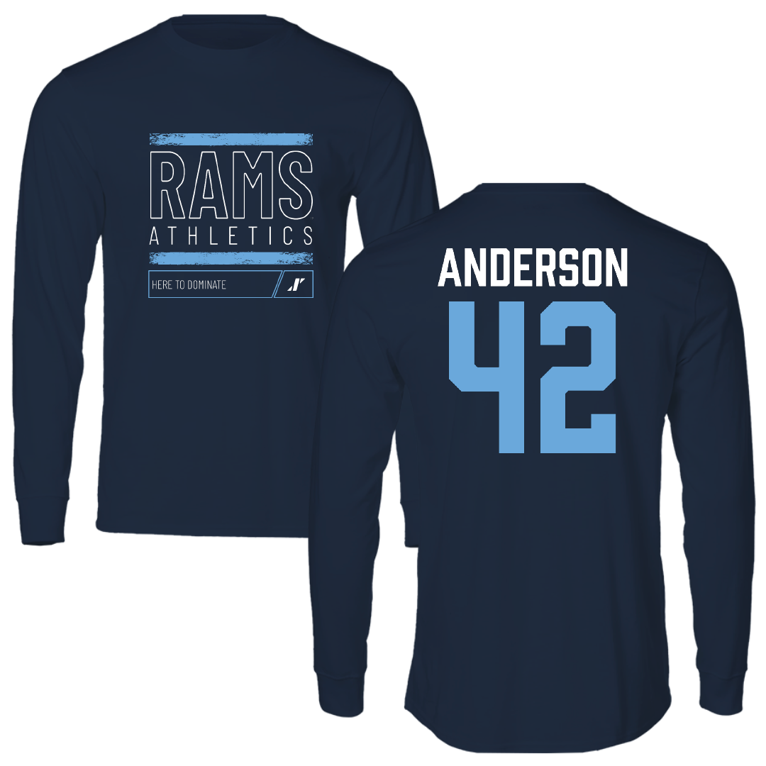 University of Rhode Island Baseball Navy Dominate Long Sleeve - #42 Michael Anderson