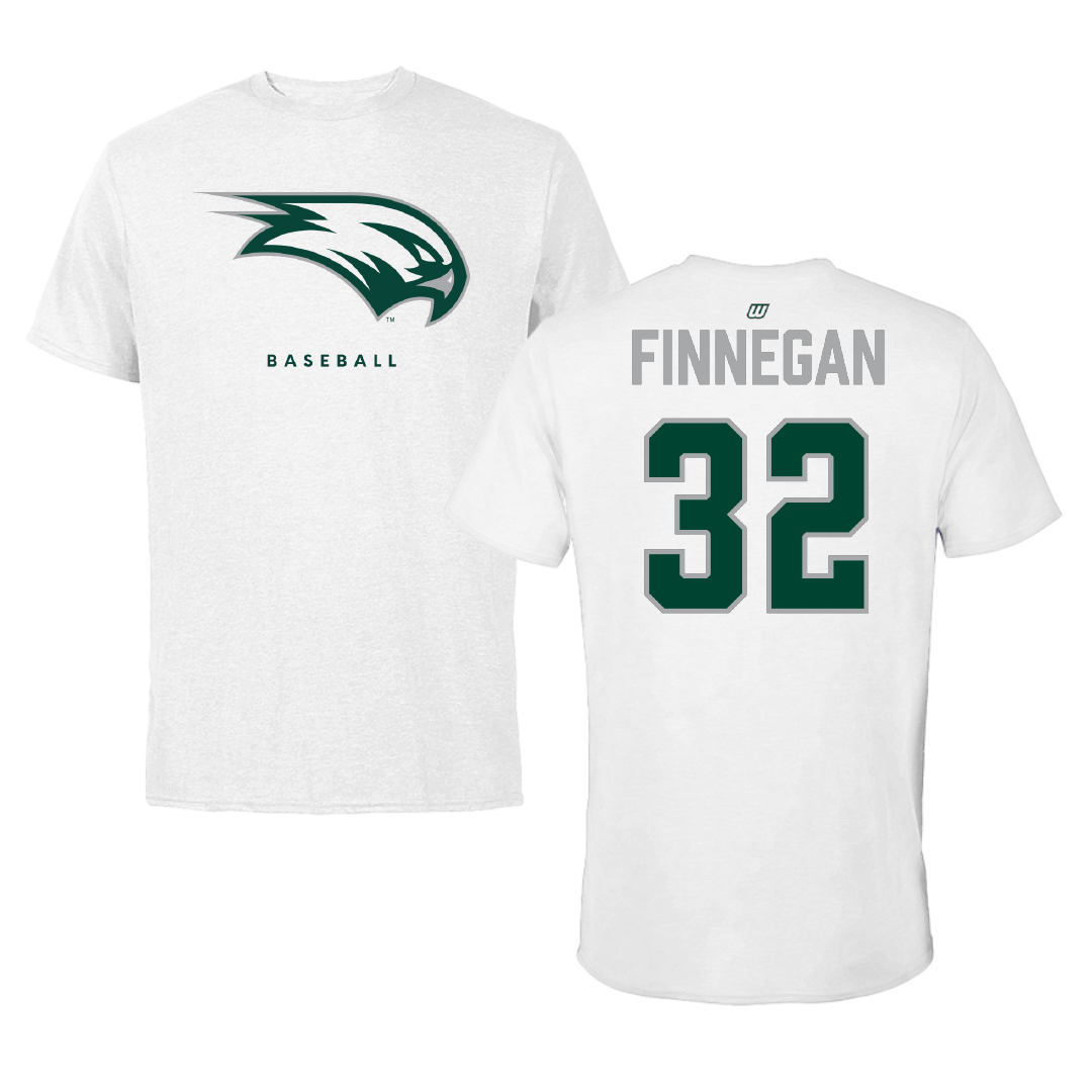 Wagner College Baseball White Tee - #32 Quinn Finnegan