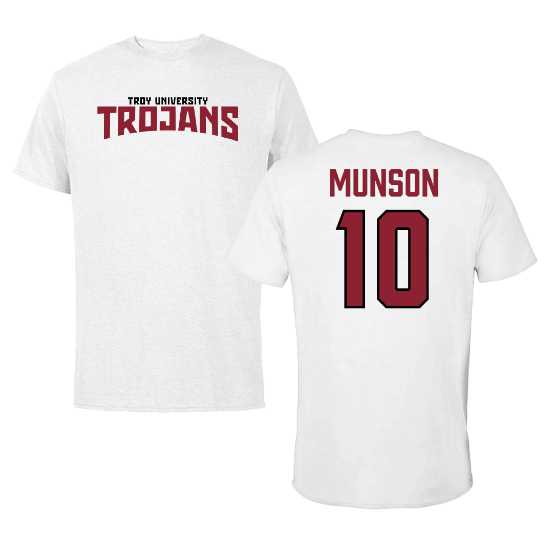 Troy University Softball White Classic Tee - #10 Kamryn Munson