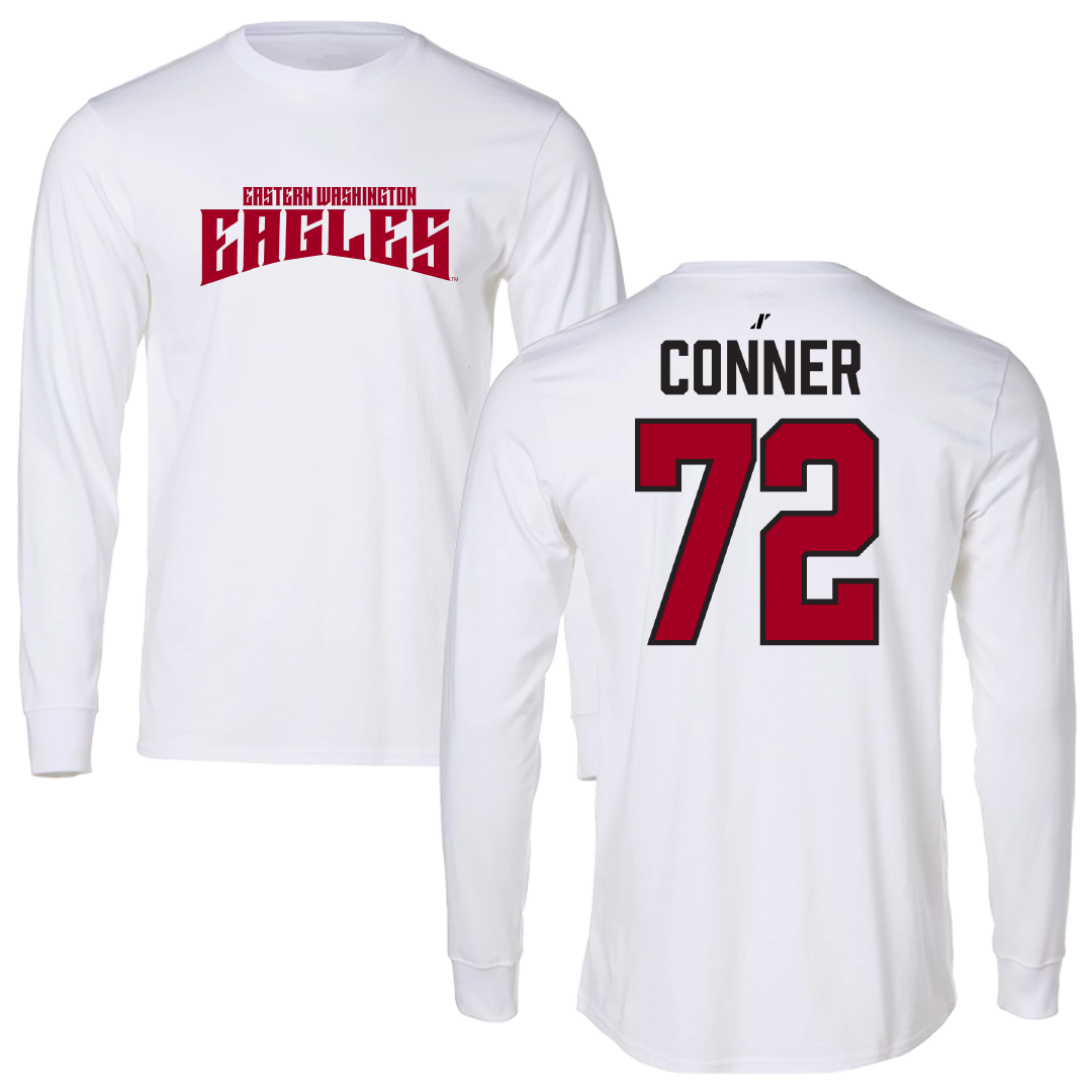 Eastern Washington University Football White Classic Performance Long Sleeve - #72 Dylan Conner