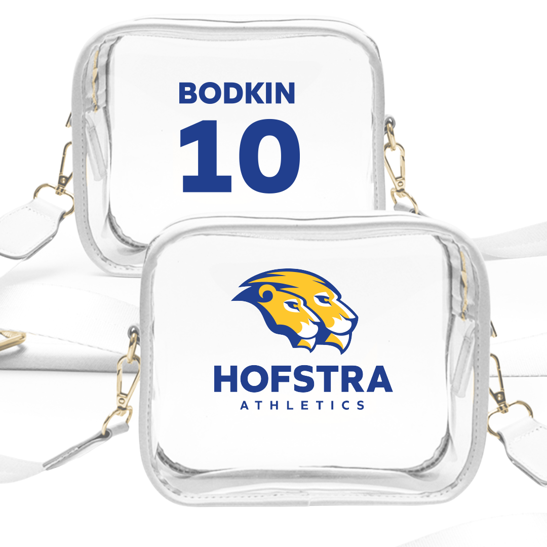 Hofstra University Baseball White Clear Stadium Bag - #10 Jack Bodkin