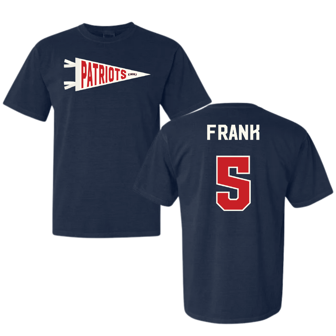 Dallas Baptist University Basketball Navy Pennant Comfort Colors Tee - #5 Trevor Frank