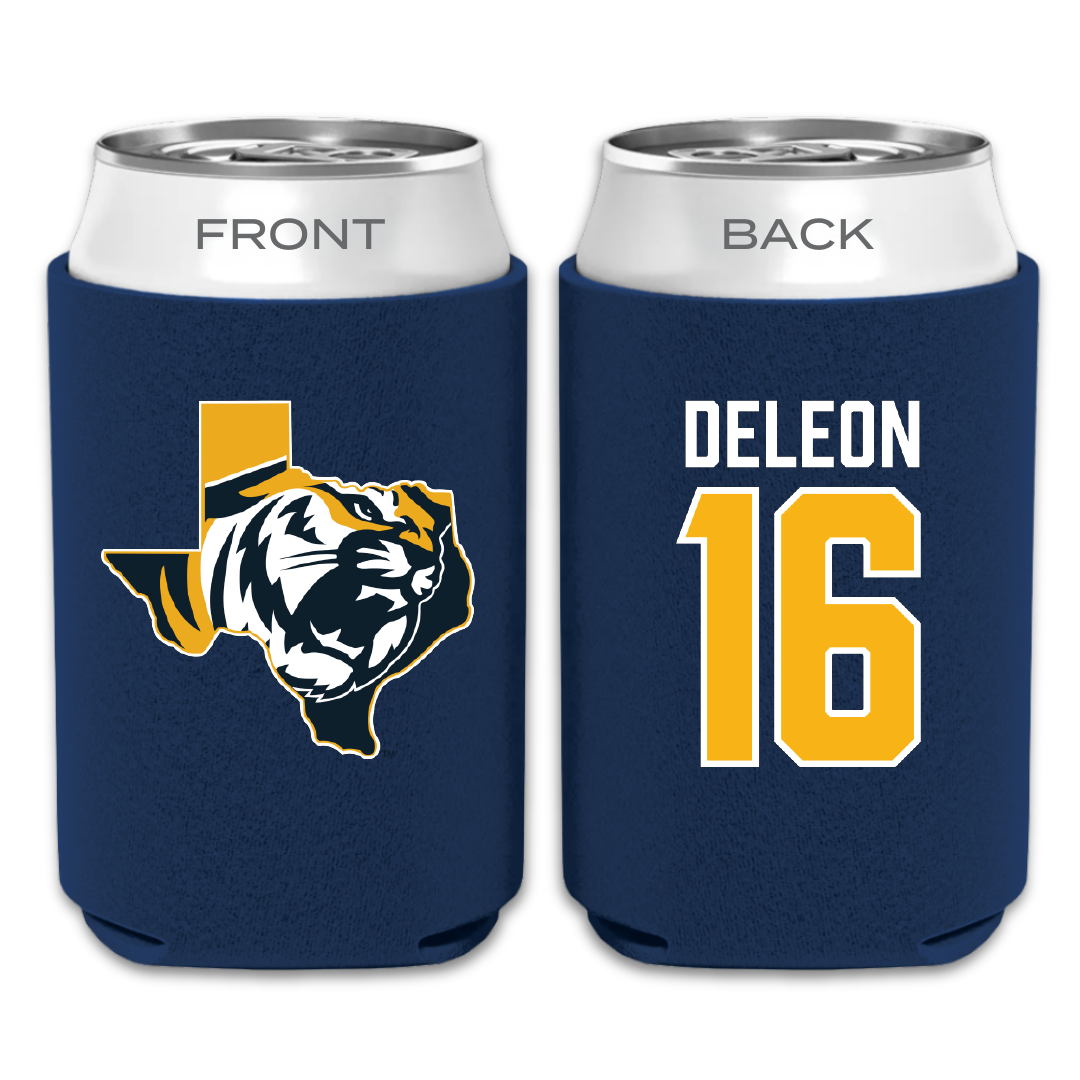 East Texas Baptist University Baseball Navy Can Cooler - #16 Conrad DeLeon