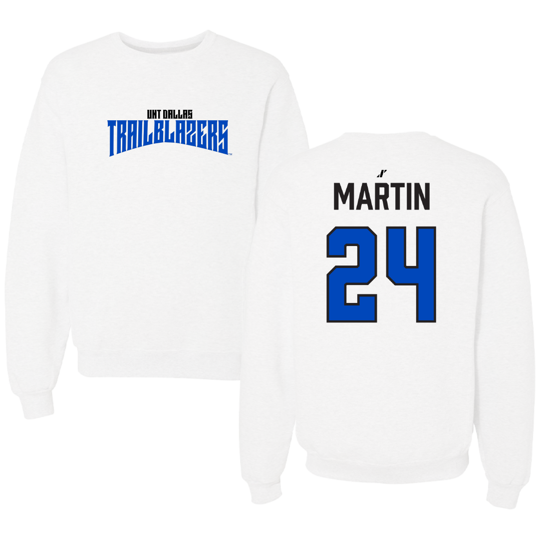 University of North Texas at Dallas Basketball (W) White Classic Crewneck - #24 Khalaizah Martin