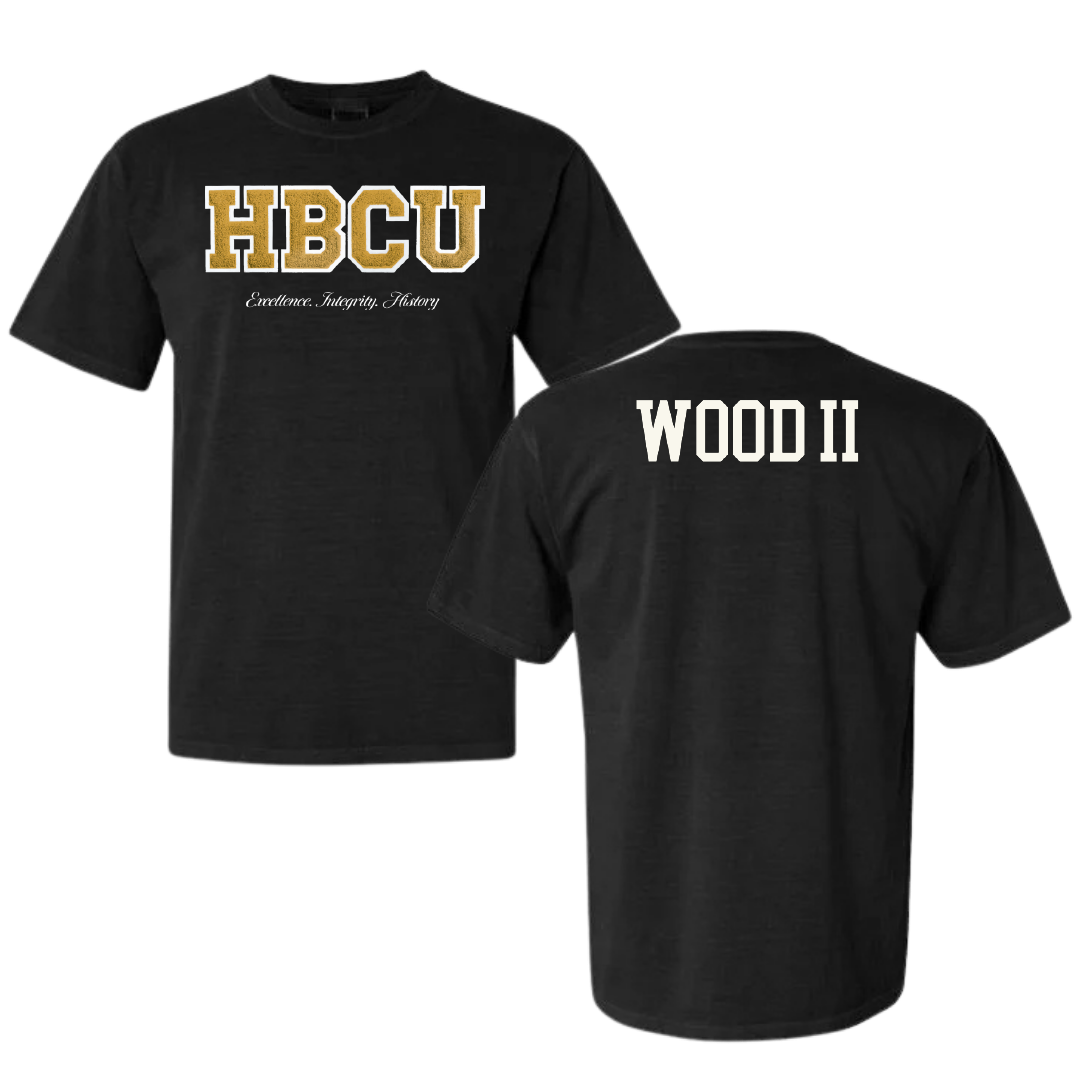 Alabama State University TF and XC Black HBCU Varsity Comfort Colors Tee - Kevin Wood II