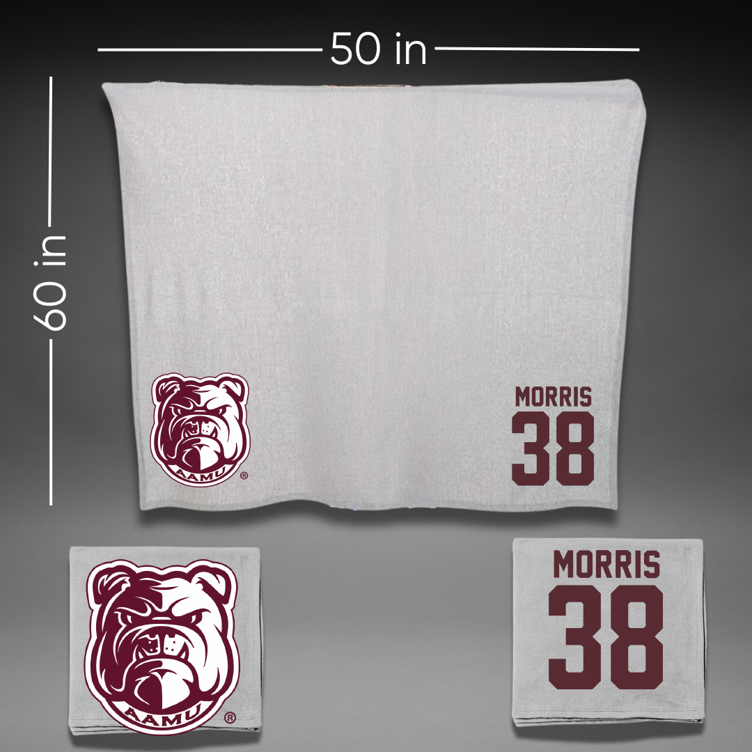 Alabama A&M University Baseball Gray Bulldog Blanket - #38 Charles Morris