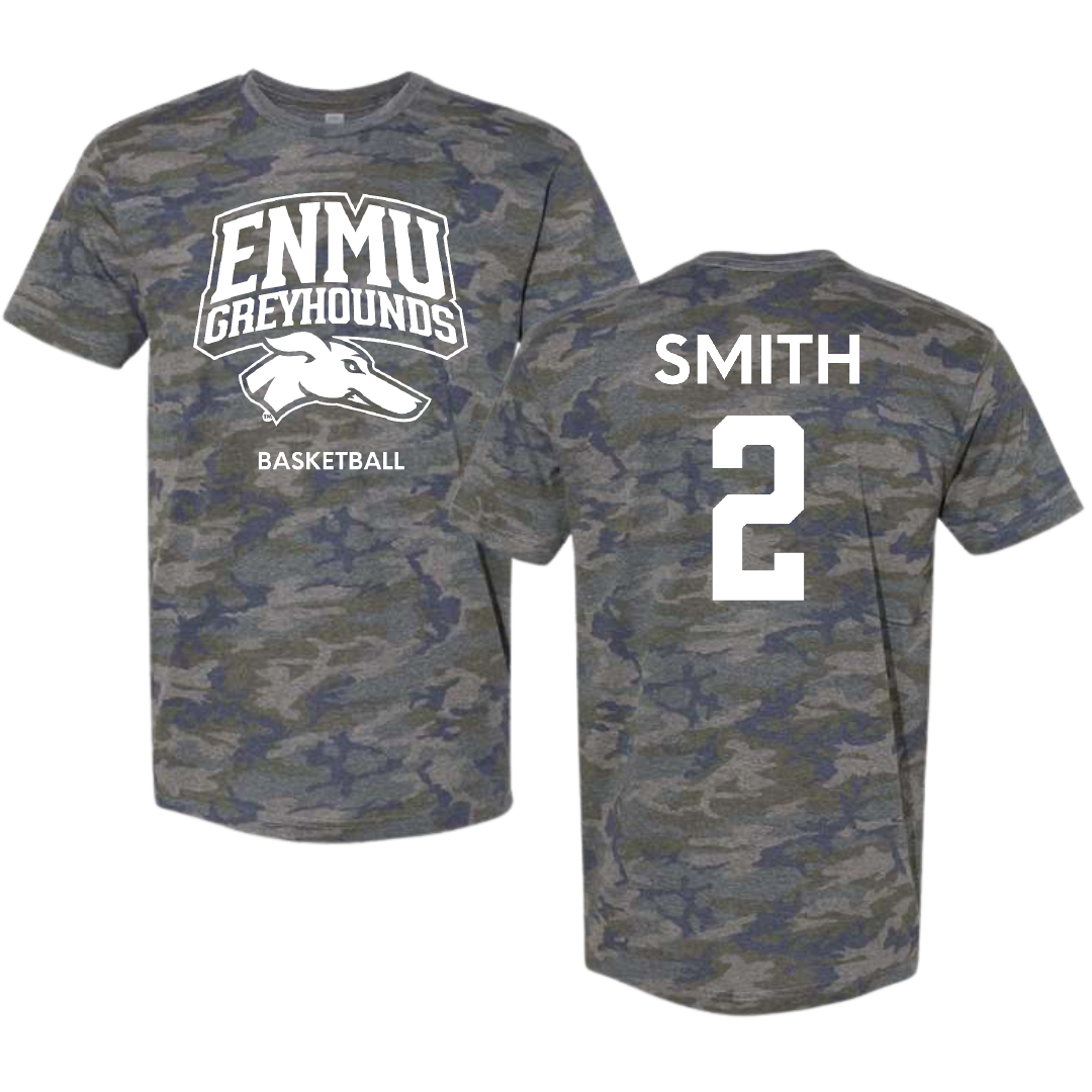 Eastern New Mexico University Basketball (M) Vintage Camo Tee - #2 Kobe Smith