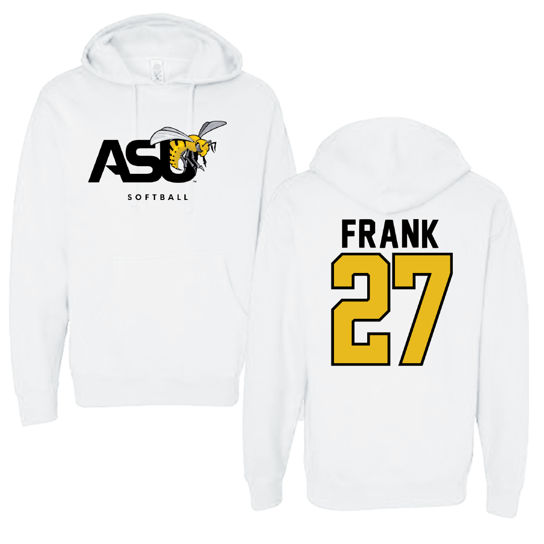 Alabama State University Softball White ASU Hoodie - #27 Ayana Frank