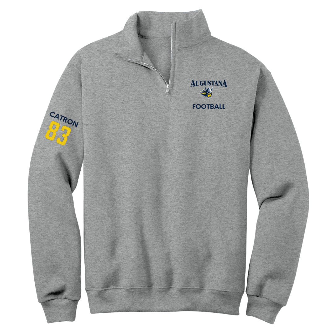 Augustana University (South Dakota) Football Sport Gray Quarter-Zip - #83 Deshaun Catron