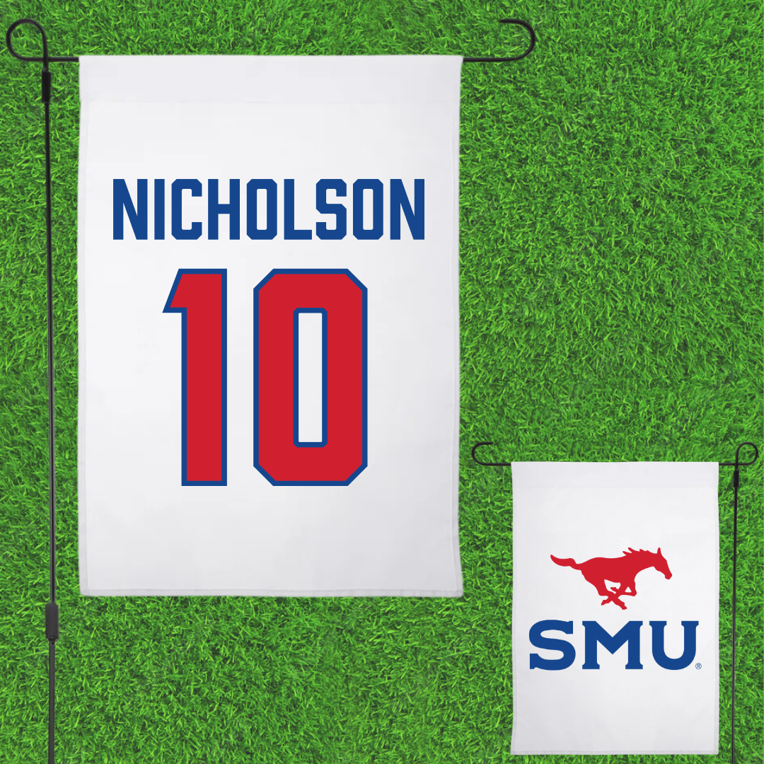 Southern Methodist University Soccer White Garden Flag - #10 Lindsay Nicholson
