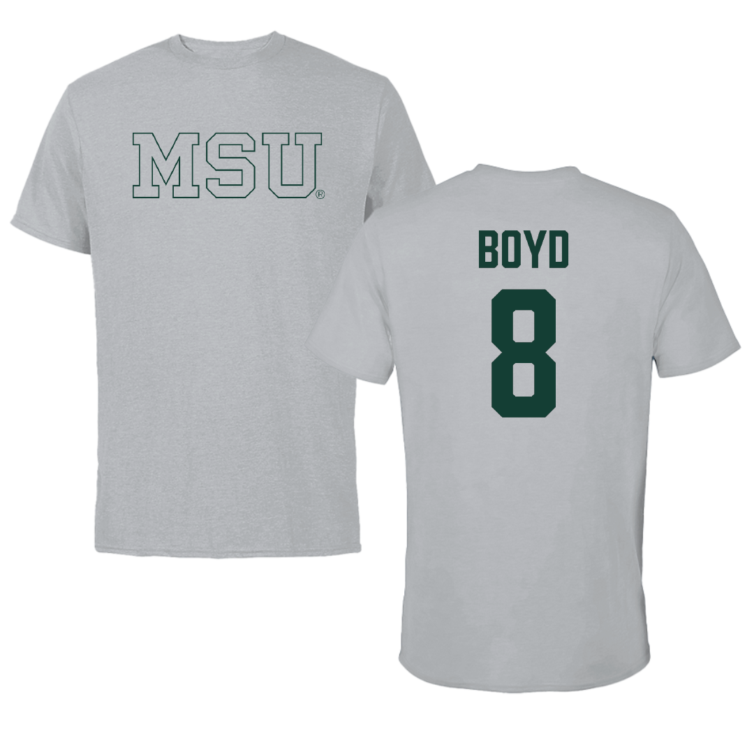 Michigan State University Football Sport Gray Tee - #8 Evan Boyd