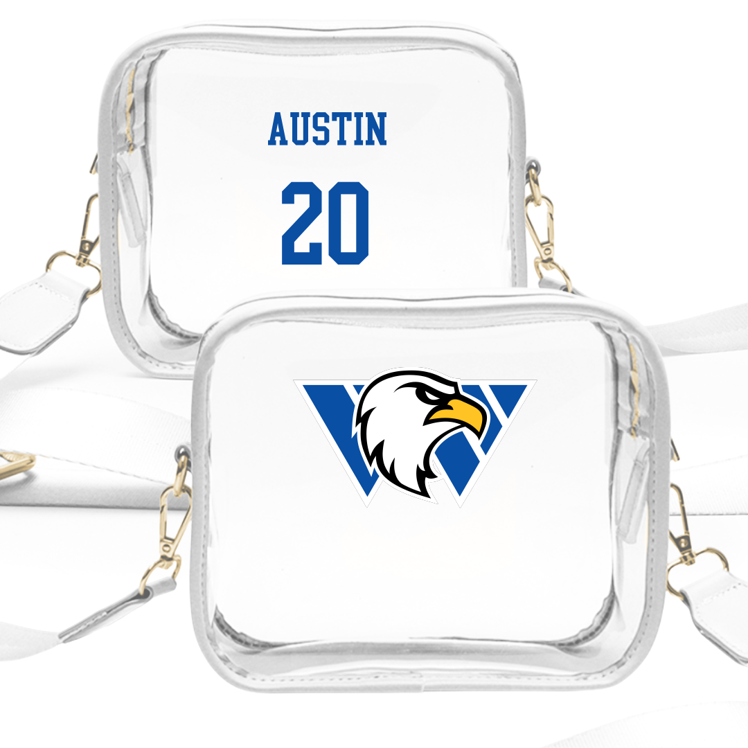 Williams Baptist University Basketball (W) White Clear Stadium Bag - #20 Taliyah Austin