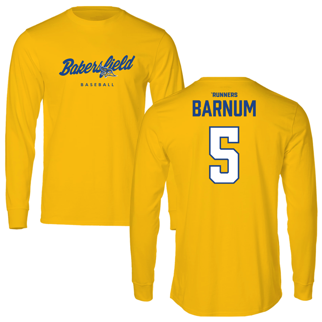California State University-Bakersfield Baseball Gold Long Sleeve - #5 Lewis Barnum