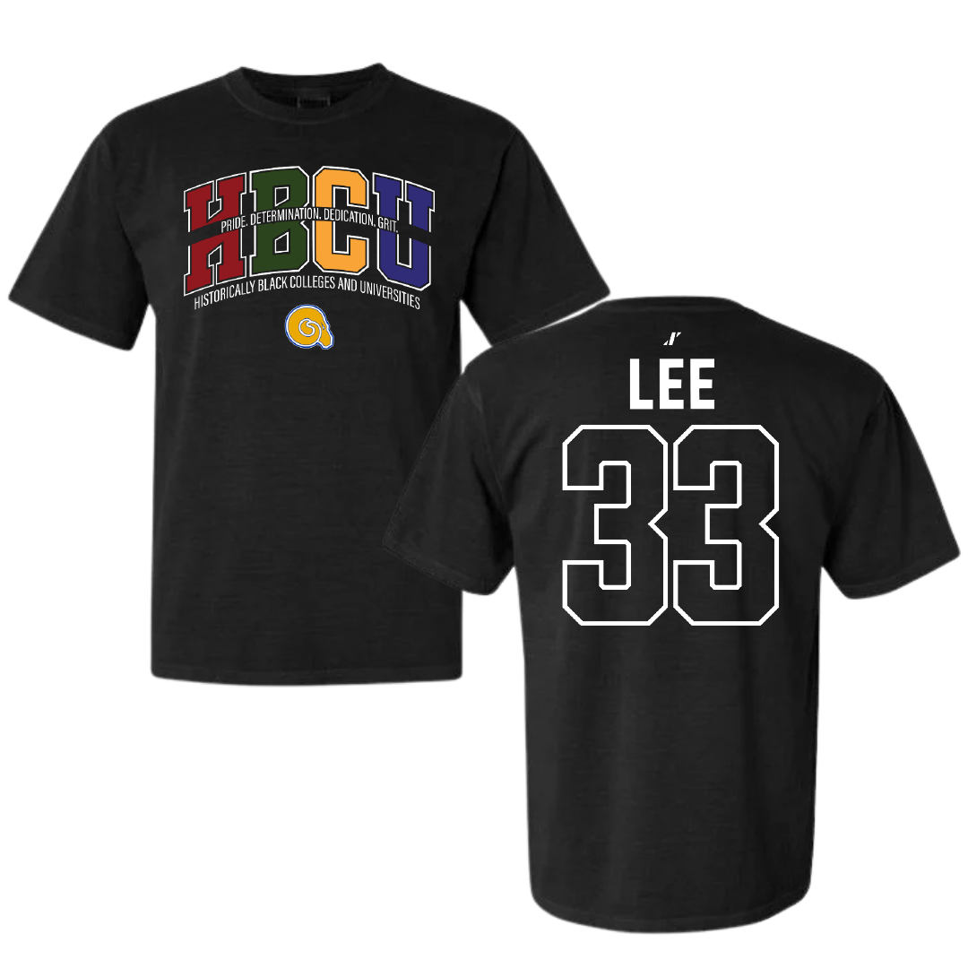 Albany State University Baseball Black HBCU Comfort Colors Tee - #33 Austin Lee