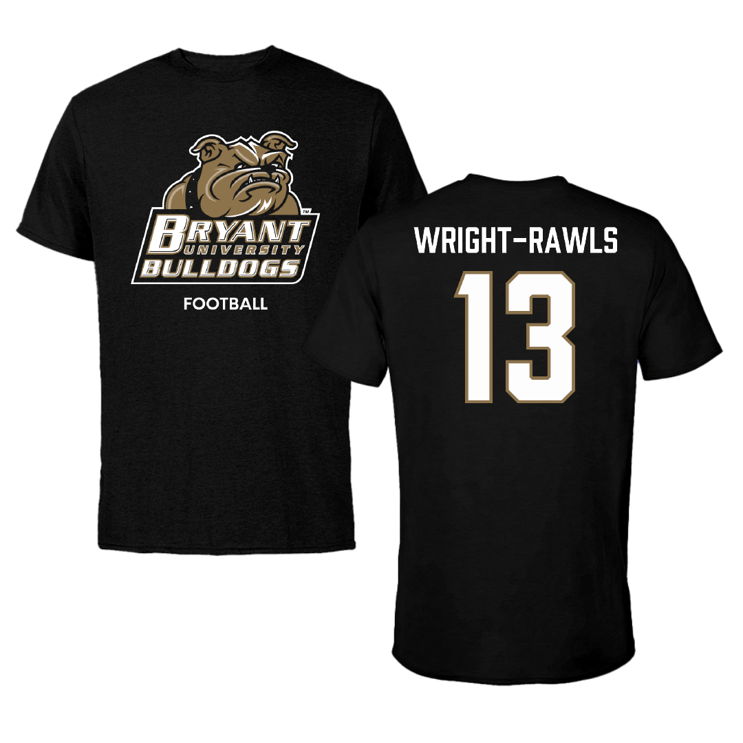 Bryant University Football Black Performance Tee - #13 Taylor Wright-Rawls