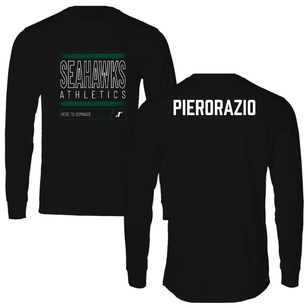 Wagner College Baseball Black Dominate Performance Long Sleeve - Rocco Pierorazio