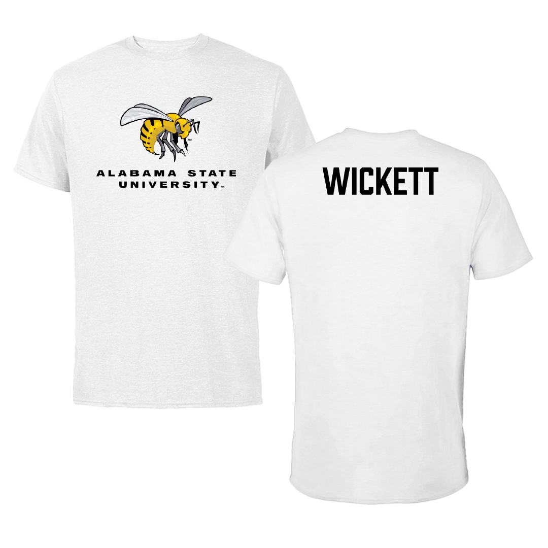 Alabama State University TF and XC White Tee - Taliah Wickett