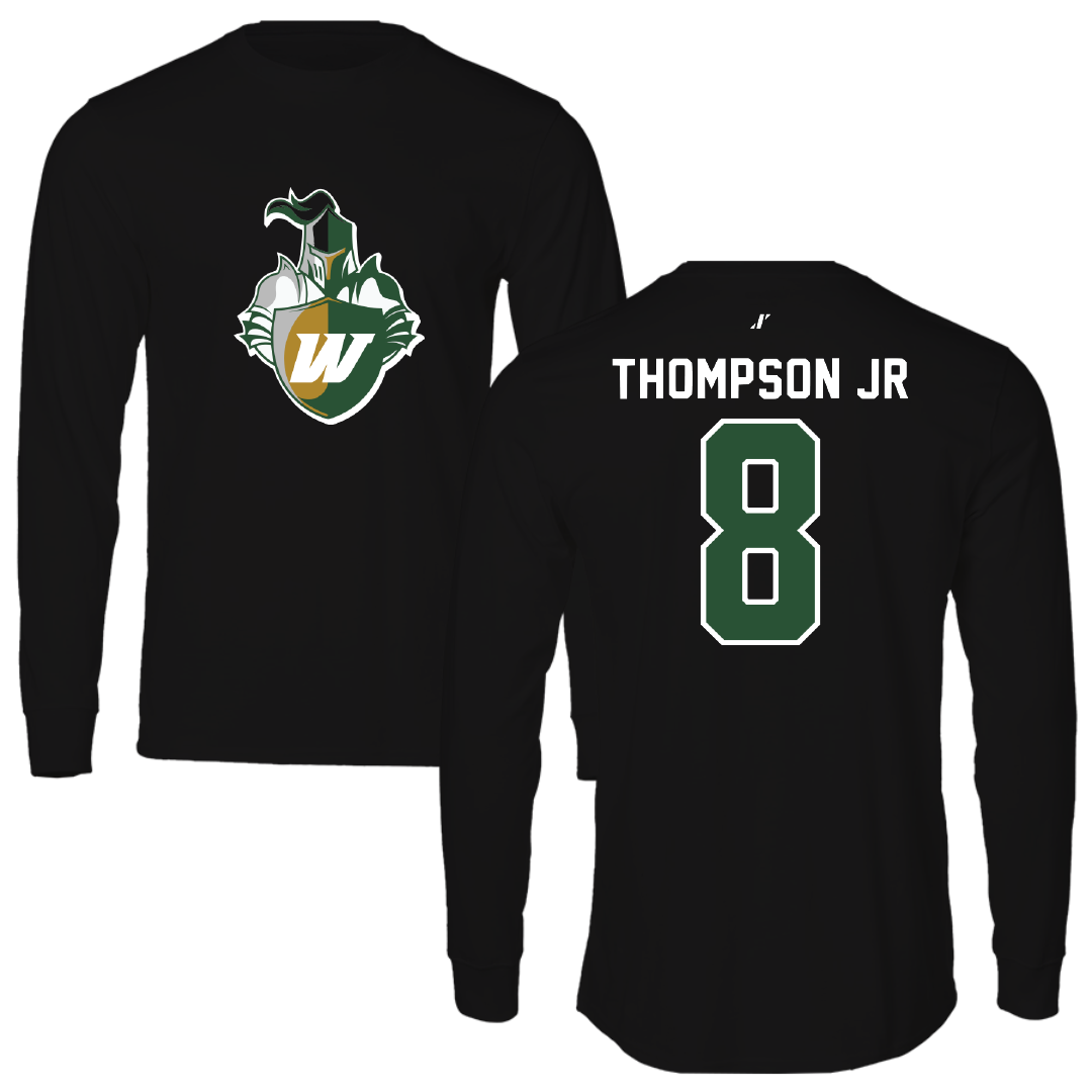 Webber International University Football Black Performance Long Sleeve - #8 David Thompson Jr