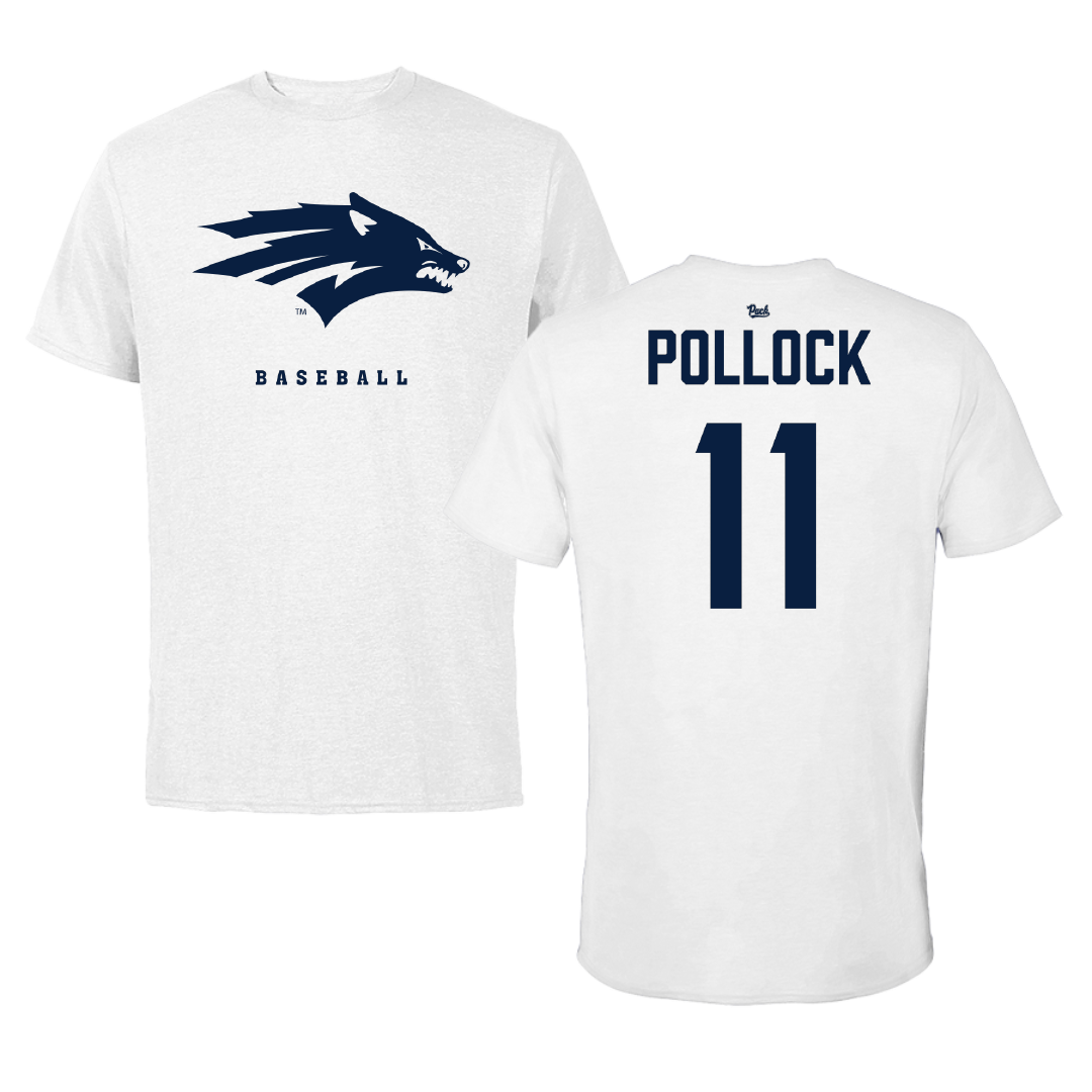 University of Nevada Baseball White Tee - #11 Aiden Pollock