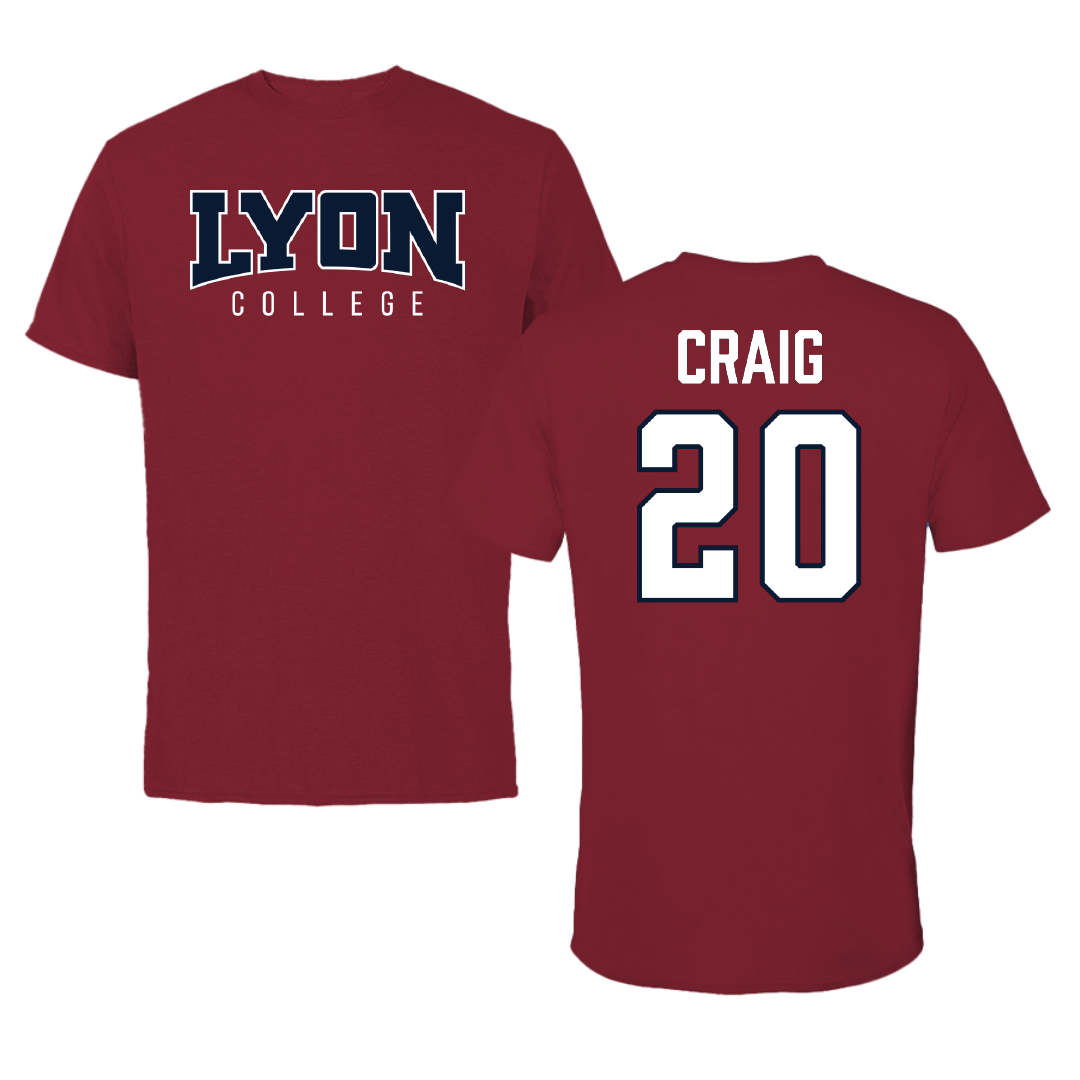 Lyon College Soccer (M) Cardinal Tee - #20 Harrison Craig