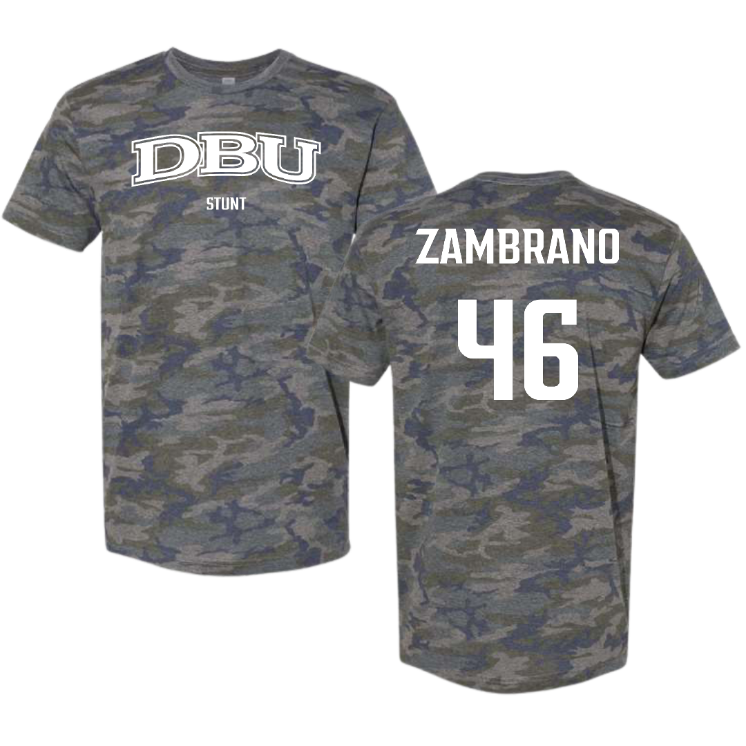 Dallas Baptist University Stunt Vintage Camo Tee - #46 Mackenzie Zambrano