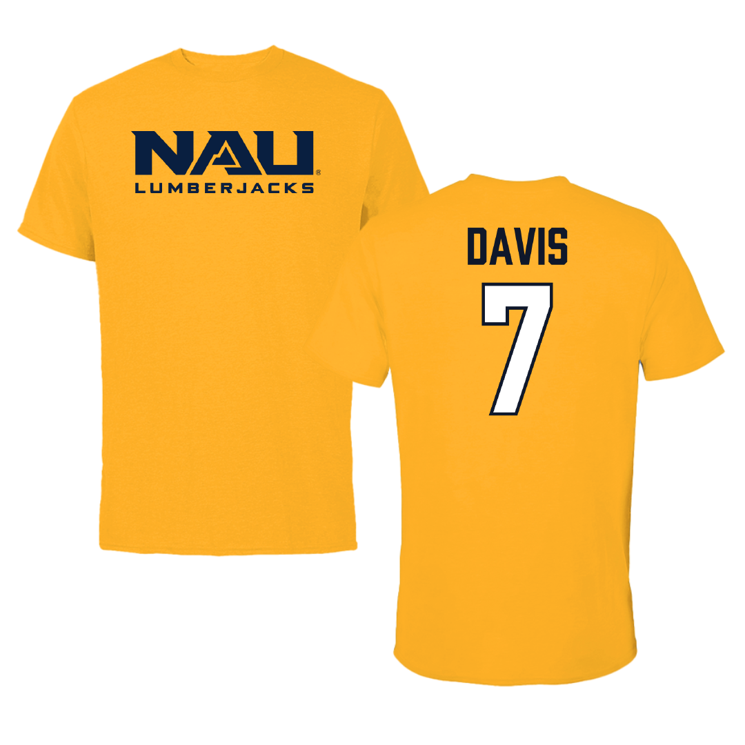 Northern Arizona University Basketball Gold Performance Tee - #7 Layla Davis