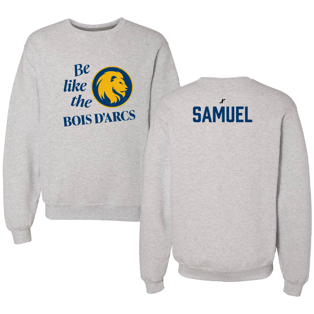 East Texas A&M University TF and XC Light Gray Be Like Us Crewneck - Blessing Samuel