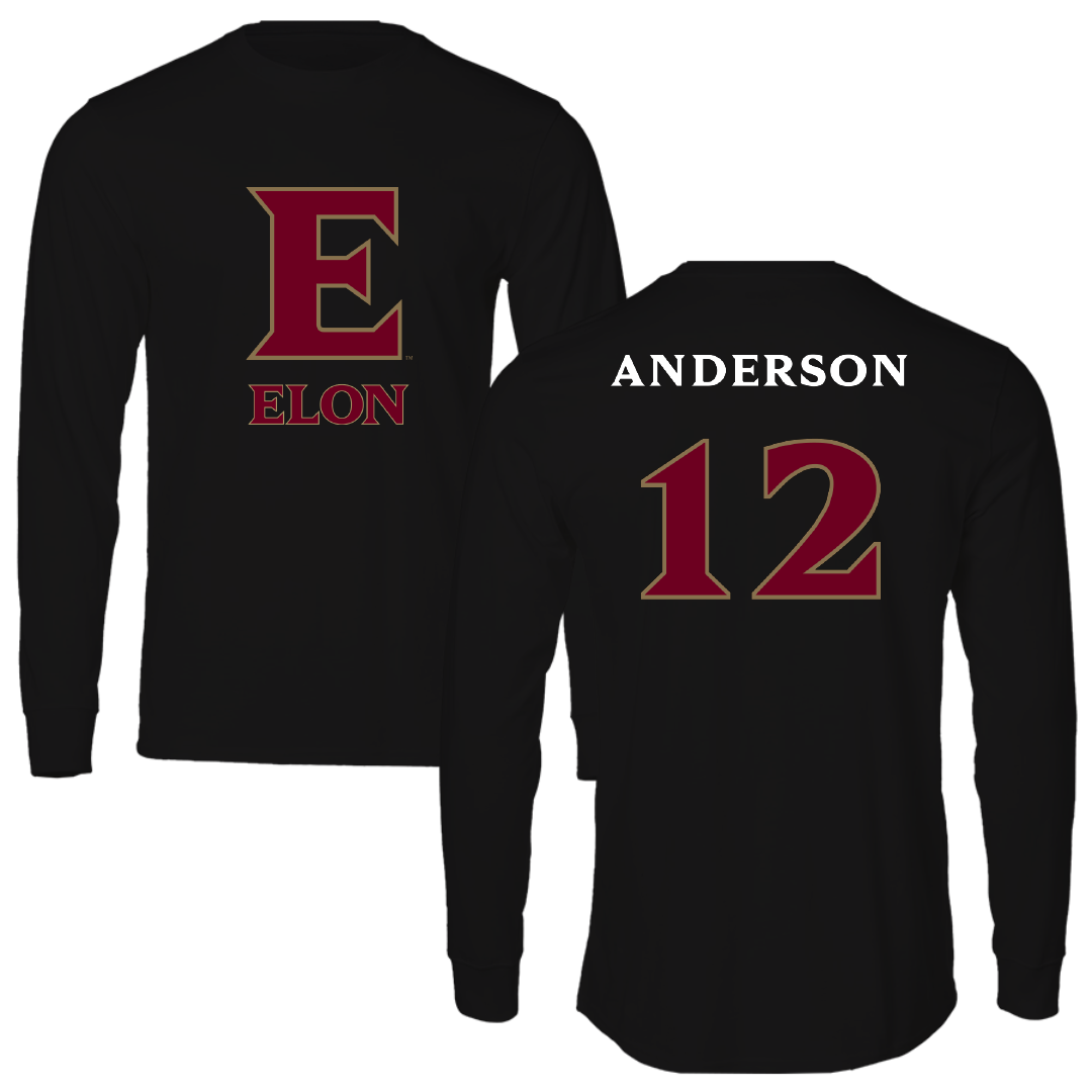 Elon University Basketball Black Performance Long Sleeve - #12 Laila Anderson