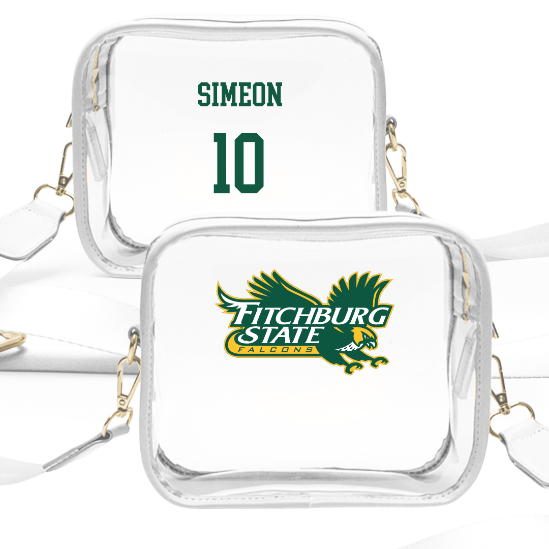Fitchburg State University Basketball (M) White Clear Stadium Bag - #10 Jeremiah Simeon