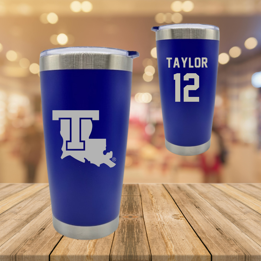 Louisiana Tech University Soccer Blue Stainless Steel Tumbler - #12 Kyra Taylor