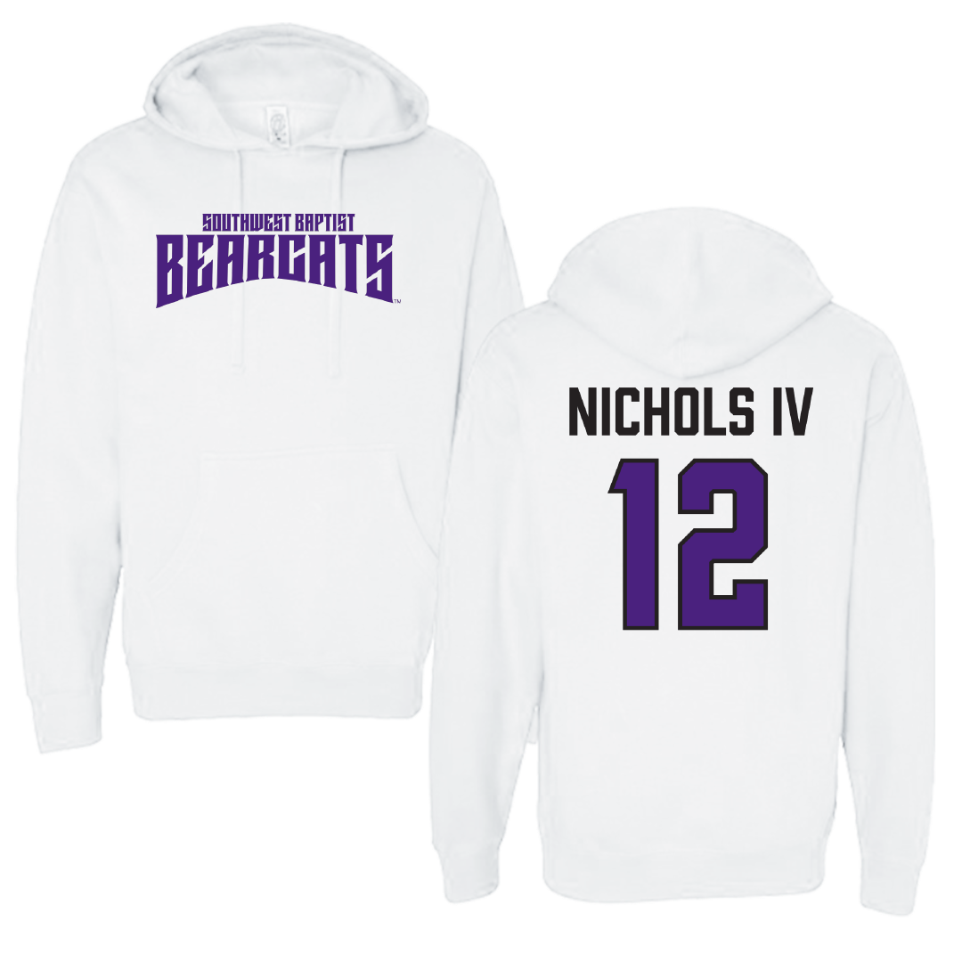 Southwest Baptist University Football White Classic Hoodie - #12 Joseph Nichols IV
