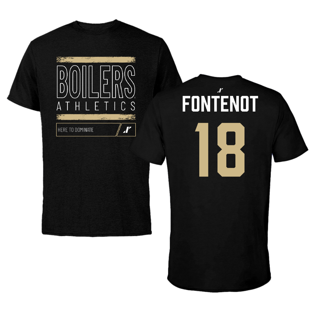 Purdue University Softball Black Dominate Performance Tee - #18 Bri Fontenot