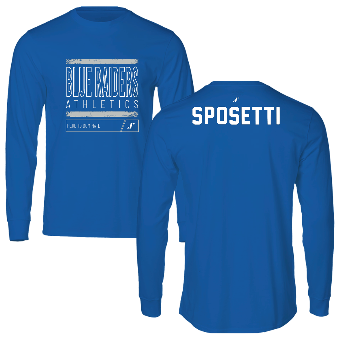 Middle Tennessee State University Tennis Blue Dominate Performance Long Sleeve - Ilaria Sposetti