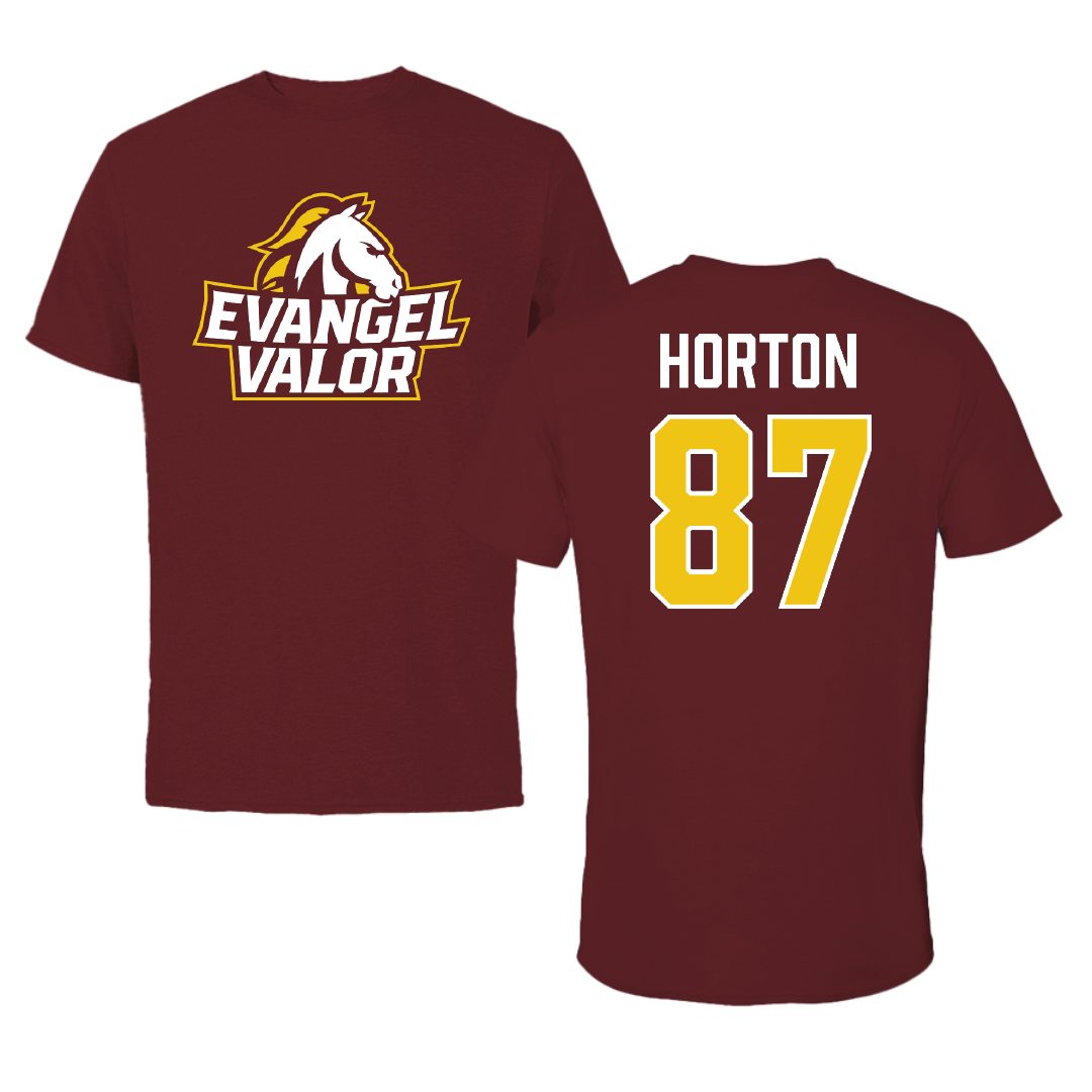 Evangel University Football Maroon Tee - #87 Braxton Horton