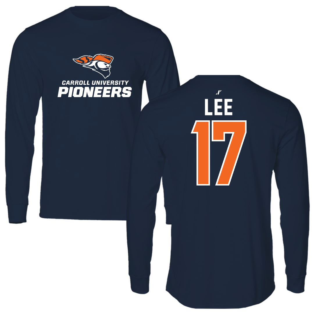 Carroll University Baseball Navy Long Sleeve - #17 Gabe Lee