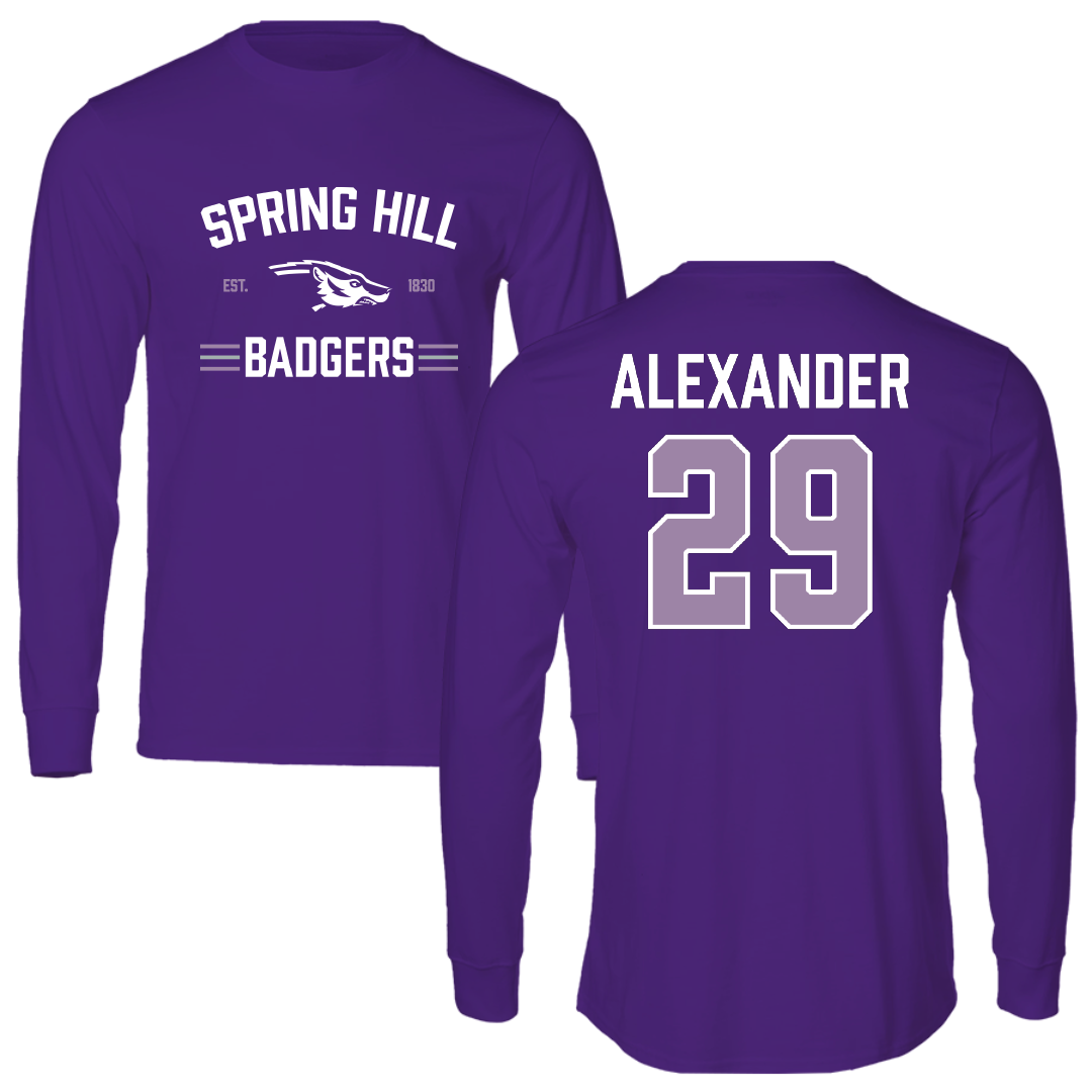 Spring Hill College Soccer (M) Purple General Performance Long Sleeve - #29 Hudson Alexander