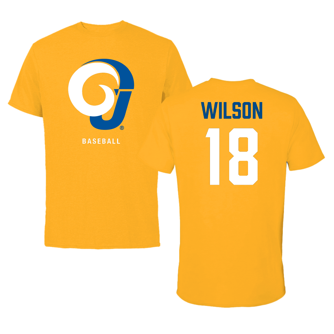 Angelo State University Baseball Gold Tee - #18 Braden Wilson
