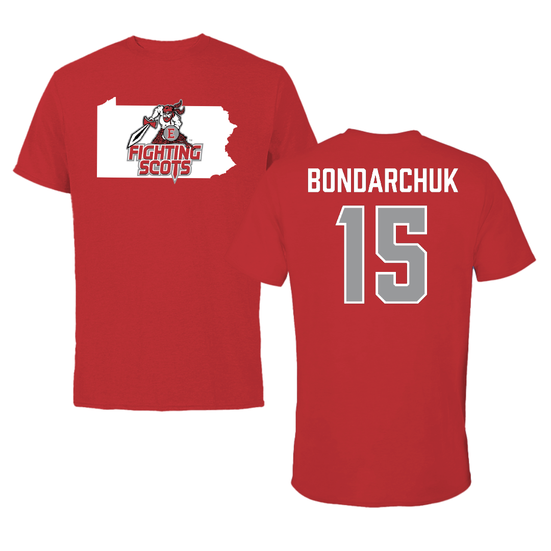 PennWest Edinboro Lacrosse Red State Performance Tee - #15 Liza Bondarchuk