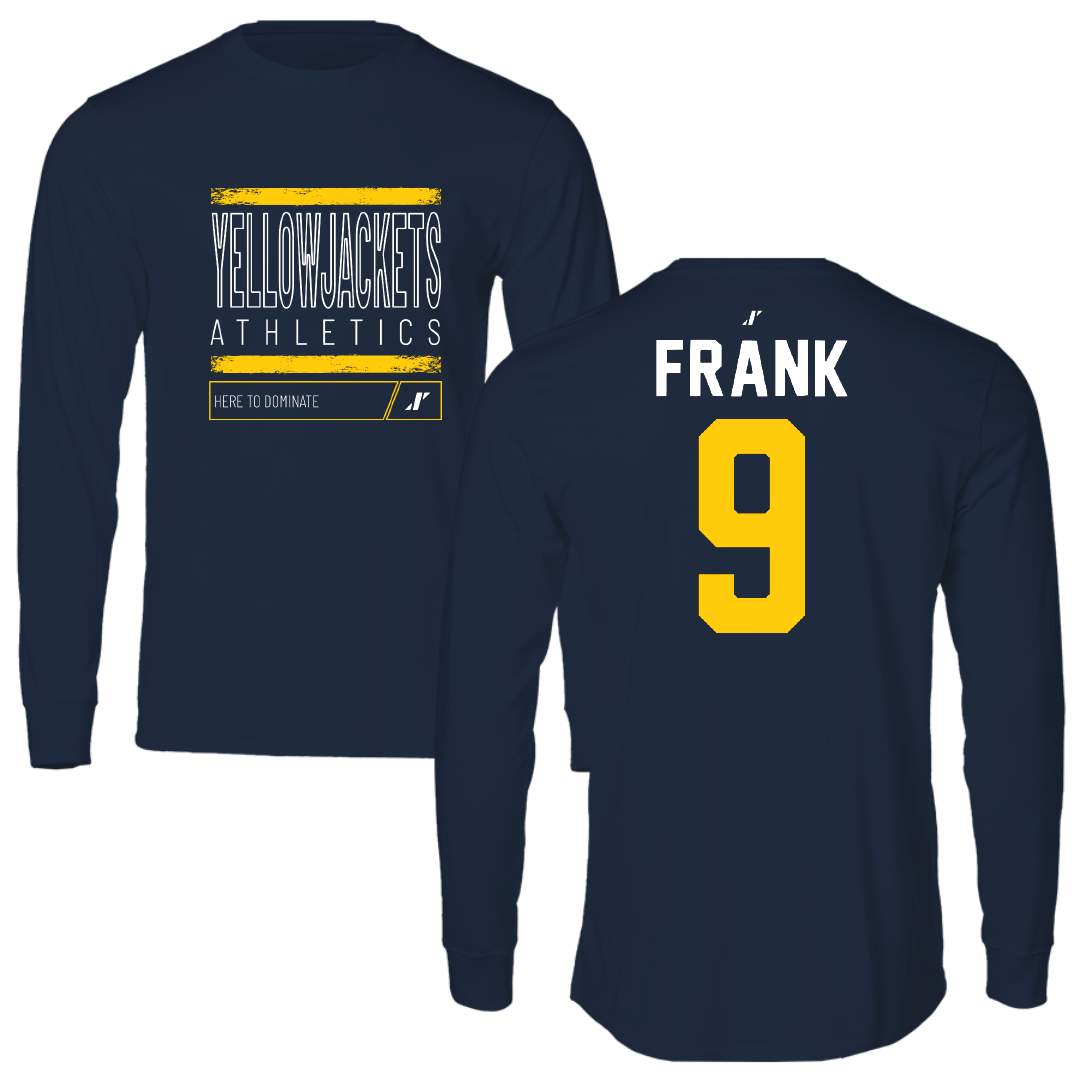 Graceland University Soccer Navy Dominate Long Sleeve - #9 Liam Frank