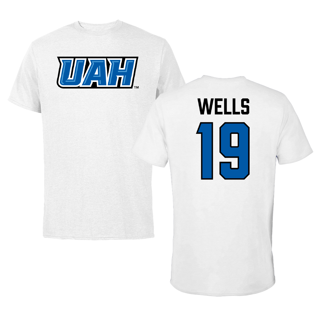 Huntsville Baseball White Performance Tee - #19 Eli Wells