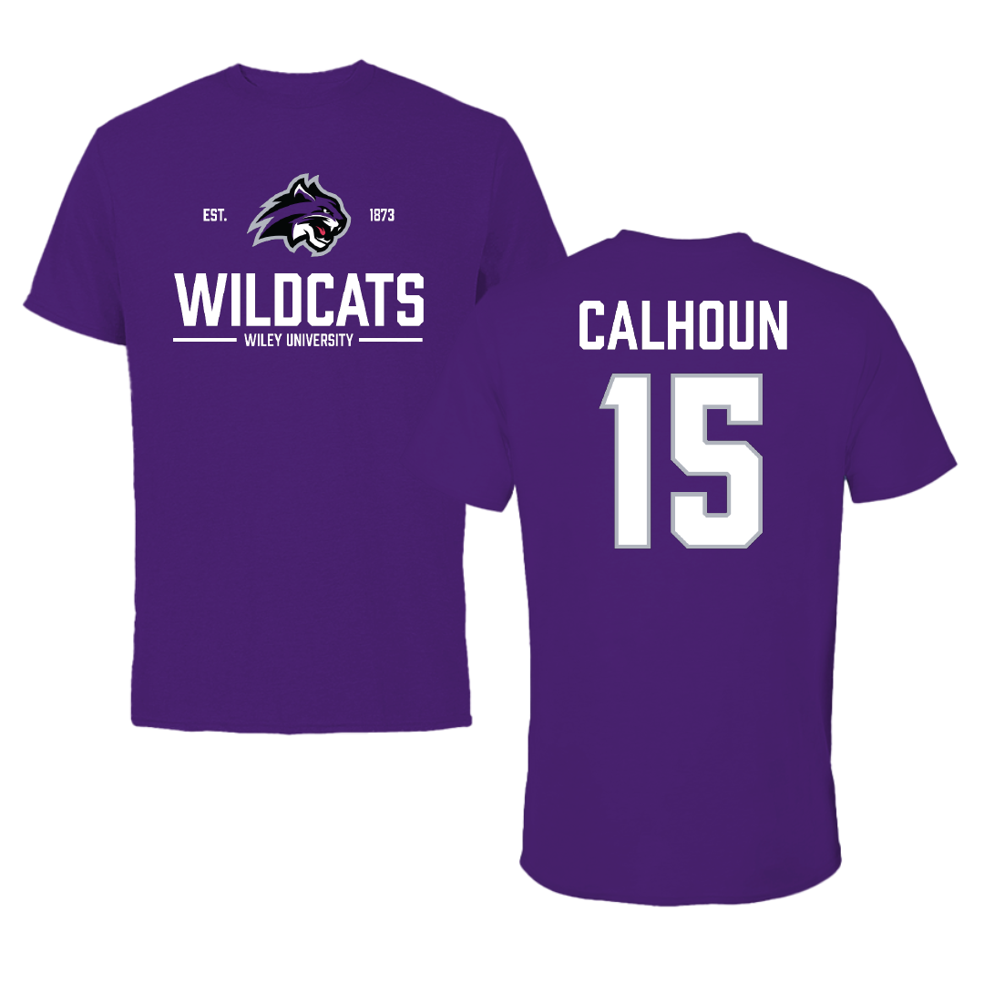Wiley University Softball Purple General Performance Tee - #15 Sariya Calhoun