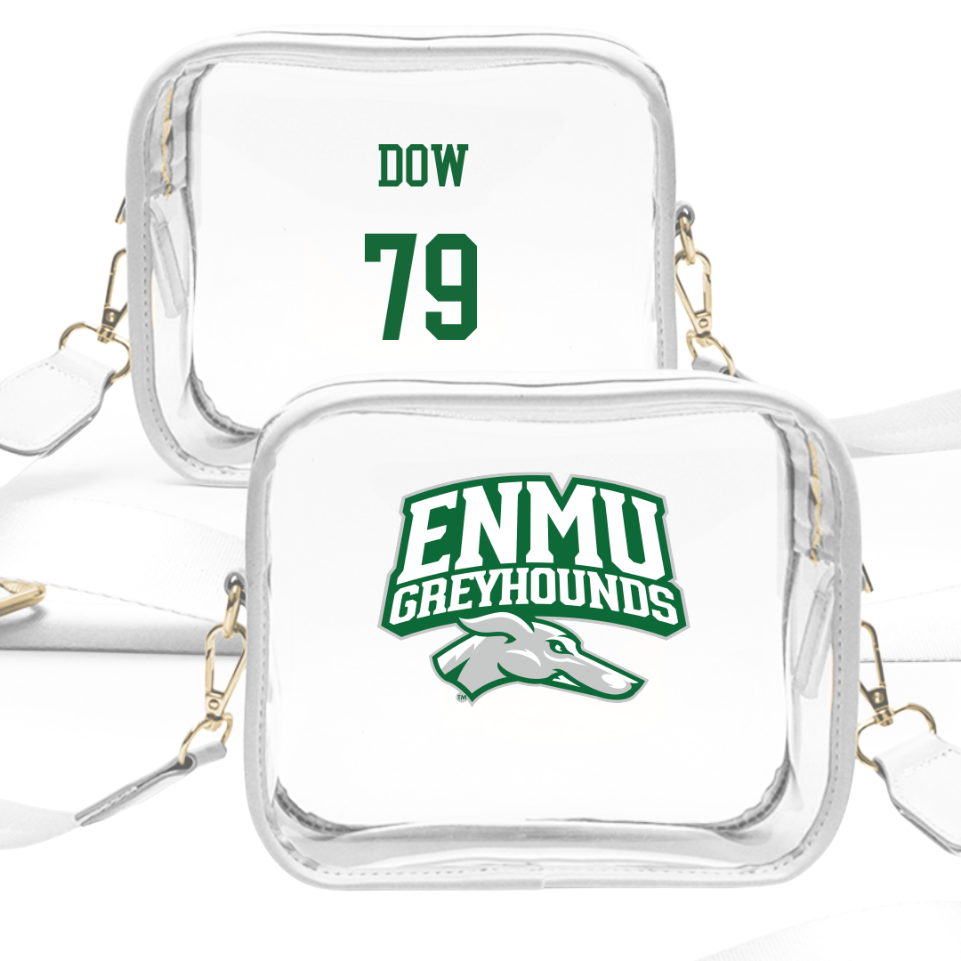 Eastern New Mexico University Football White Clear Stadium Bag - #79 Kaden Dow