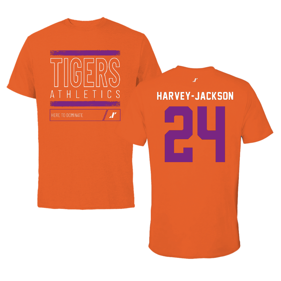 Edward Waters University Football Orange Dominate Performance Tee - #24 Jamal Harvey-Jackson