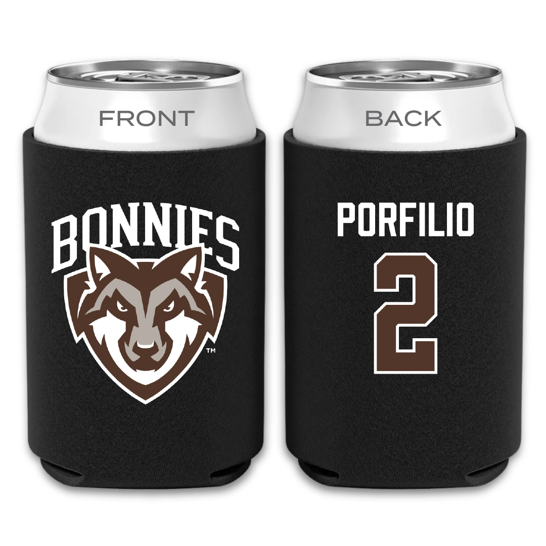St. Bonaventure University Lacrosse Black Can Cooler - #2 Will Porfilio