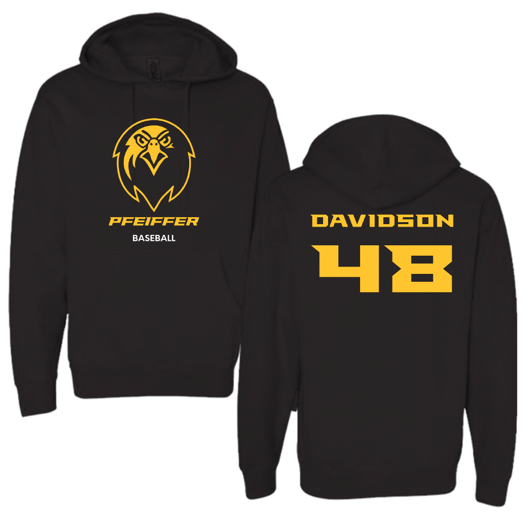 Pfeiffer University Baseball Black Hoodie - #48 Easton Davidson