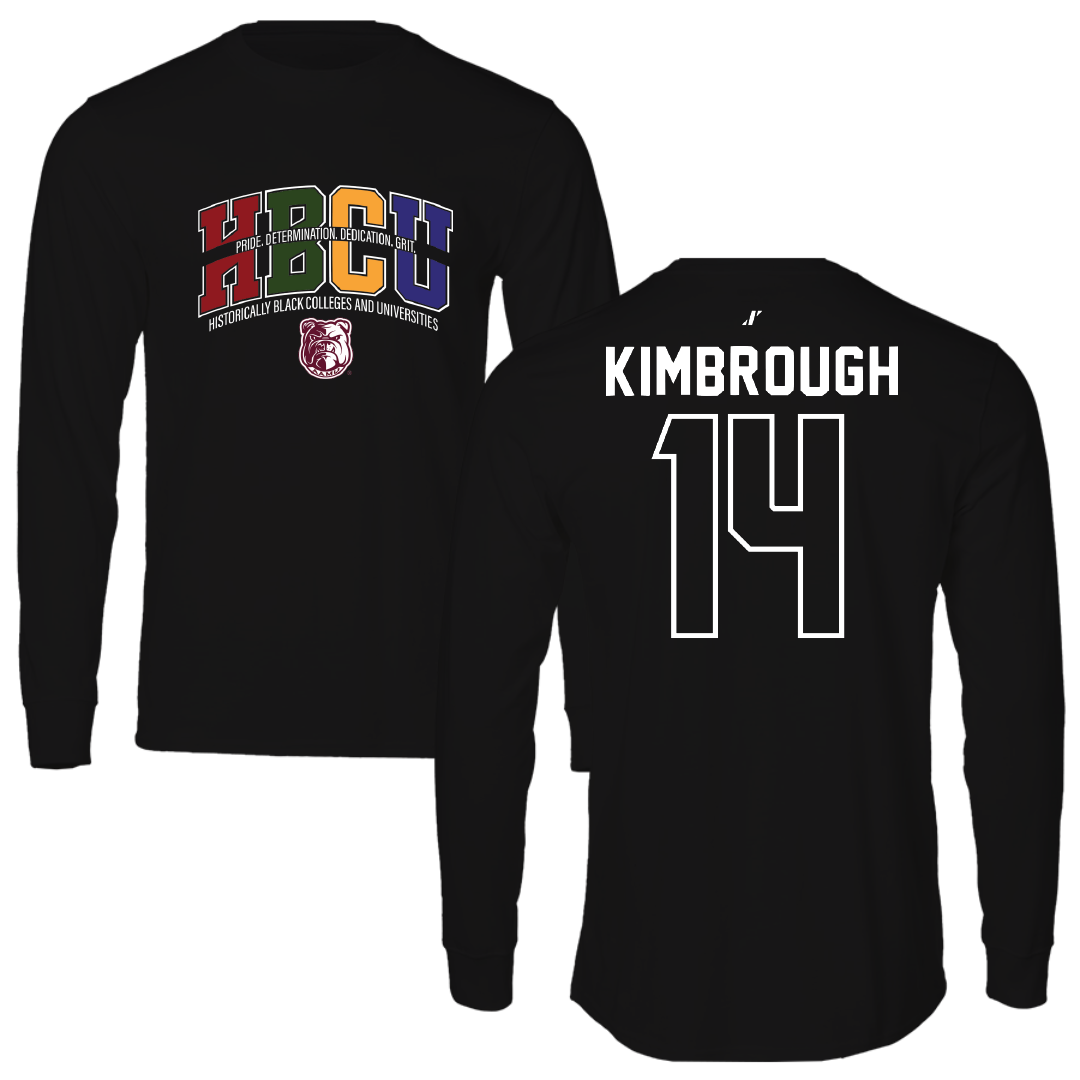 Alabama A&M University Baseball Black HBCU Performance Long Sleeve - #14 Omar Kimbrough