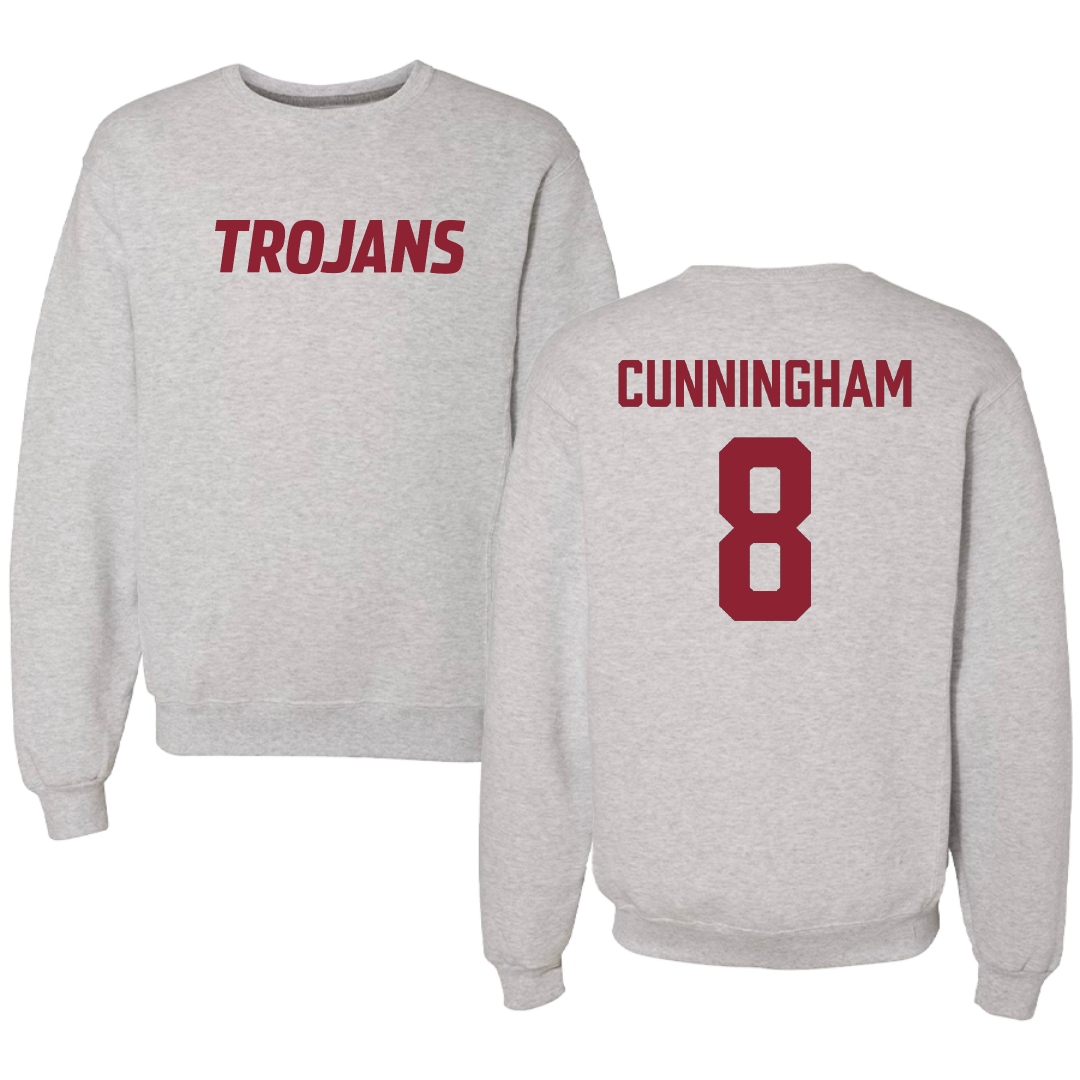 Troy University Softball Light Gray Crewneck - #8 Ella Cunningham