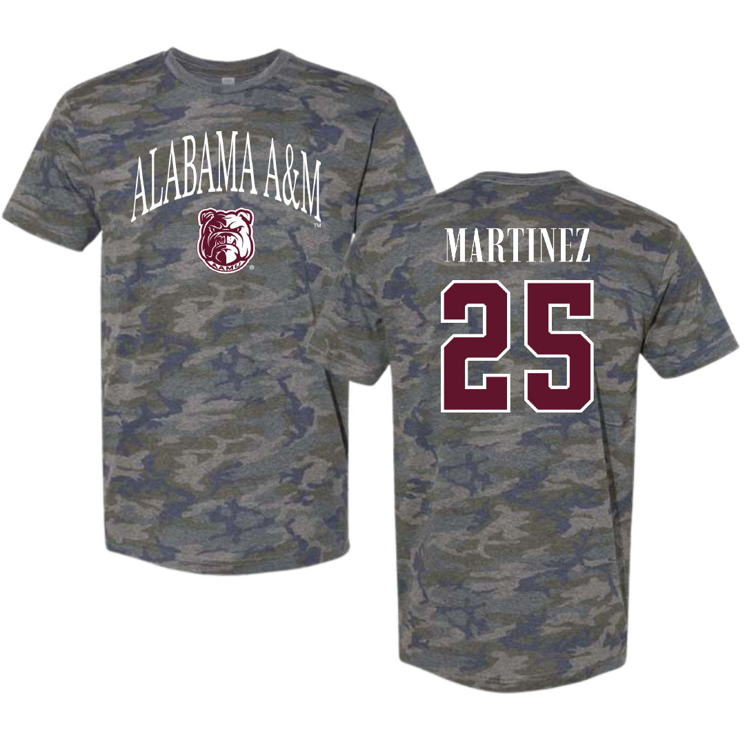 Alabama A&M University Volleyball Vintage Camo Tee - #25 Wendy Martinez