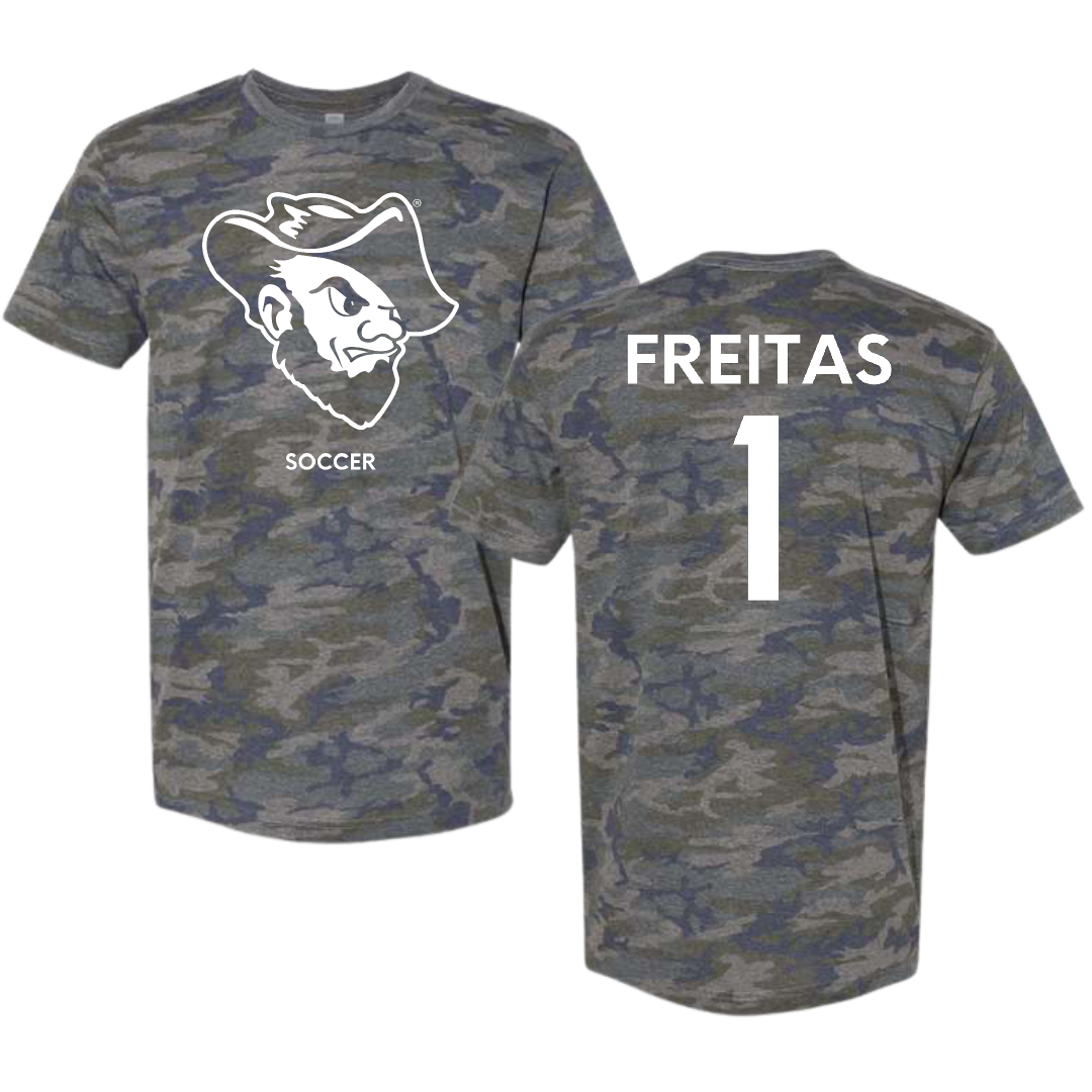 South Dakota Mines Soccer (M) Vintage Camo Tee - #1 Daniel Freitas